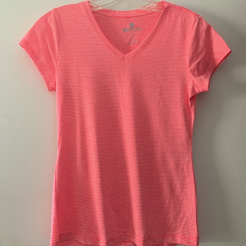 90 Degree by Reflex pink and white athletic shirt
